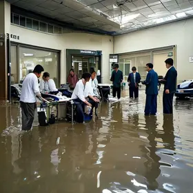 Grupo de empresários doando equipamentos médicos