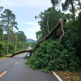 árvore de grande porte cai na Estrada do Horto